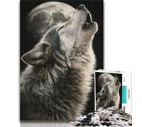 Teenager Jigsaw Howling Wolf Adult Jigsaws 1000 Pieces Difficult,Learning Educational Toys Family Games Birthday Present, Gifts 26x38cm
