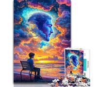 Teenager Jigsaw Human Face Color Cloud 1000 Piece Jigsaw Puzzles for Adults,Family Game Birthday Gifts.Challenge High Difficulty 26x38cm