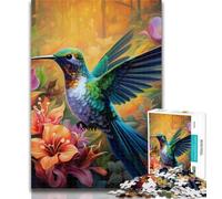Teenager Jigsaw Hummingbird Art Jigsaw Puzzle 1000 Pieces for Adults,Family Game Stress Reliever Difficult Challenge Great Gifts And Toys 75x50cm