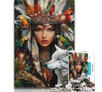 Teenager Jigsaw Indian Princess Jigsaws 1000 Pieces for Teenagers,Charcoal Art Staycation Kill Time for Home Decoration 26x38cm