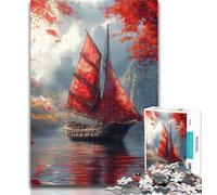 Teenager Jigsaw Japanese Ancien Boat 1000 Piece Jigsaw Puzzles for Adults,Family Game Birthday Gifts.Challenge High Difficulty 50x75cm