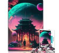 Teenager Jigsaw Japanese Fantasy Gate 1000 Piece Jigsaw Puzzles for Adults & Teens,Learning Educational Toys Family Games Enhance Love between Couples (50x75cm)