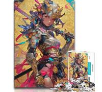Teenager Jigsaw Japanese Female Ninja Warrior 1000 Piece Jigsaw Puzzle for Adults Teens,is Ideal As A Gift for The Whole Family Suitable for And 14 (26x38cm)