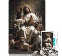 Teenager Jigsaw Jesus Art 1000 Piece Jigsaw Puzzles,Decompressing Intellectual Educational Toy Birthday Present, Gifts 26x38cm