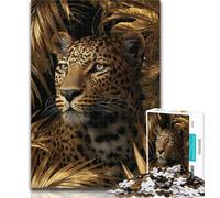 Teenager Jigsaw Jungle Golden Leopard 1000 Piece Jigsaw Puzzles,for Is Ideal As A Gift for The Whole Family for And 14 Years Old 50x75cm