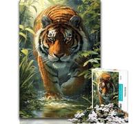 Teenager Jigsaw Jungle Tiger Adult Jigsaws 1000 Pieces Difficult,Vibrant And Unique Design Relaxing & Challenging Puzzle Experience 26x38cm