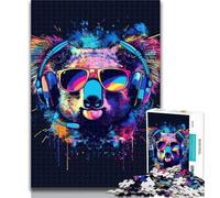 Teenager Jigsaw Koala with Headphones Sunglasses 1000 Piece Jigsaw Puzzles for Adults,Wall Decoration Unique Birthday And Xmas Gifts Suitable for And 14 50x75cm