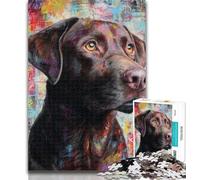 Teenager Jigsaw Labrador Retriever Oil Painting Jigsaw Puzzles 1000 Pieces for Adults Teens,Learning Educational Toys Family Games Birthday Present, Gifts 50x75cm