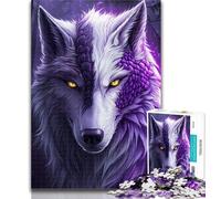Teenager Jigsaw Lavender Wolf 1000 Piece Jigsaw Puzzles for Adults,Wall Decoration Unique Birthday And Xmas Gifts Suitable for And 14 26x38cm