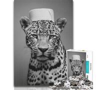 Teenager Jigsaw Leopard Playing with Toilet Paper Jigsaw Puzzles for Adults 1000 Piece,is Ideal As Gifts for The Whole Family for And Age 14 26x38cm