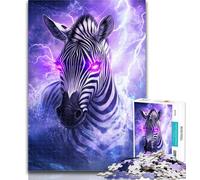 Teenager Jigsaw Lightning Zebra 1000 Piece Jigsaw Puzzles,Decompressing Intellectual Educational Toy Birthday Present, Gifts 50x75cm