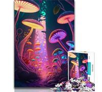 Teenager Jigsaw Mad Mushrooms 1000 Piece Jigsaw Puzzles for Adults,Learning Educational Toys Family Games Enhance Love between Couples 75x50cm