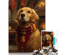 Teenager Jigsaw Magic Golden Retriever Jigsaw Puzzle 1000 Pieces for Adults,Challenging Game And Family Play Secret Santa Gifts 50x75cm