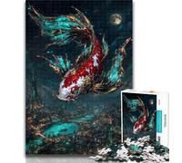 Teenager Jigsaw Magic Koi Jigsaw Puzzle 1000 Pieces for Adults,Family Game Stress Reliever Difficult Challenge Great Gifts And Toys 26x38cm
