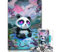 Teenager Jigsaw Magic Panda Jigsaws 1000 Pieces for Teenagers,Charcoal Art Staycation Kill Time for Home Decoration 50x75cm
