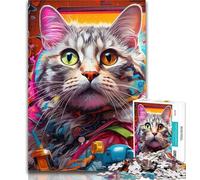 Teenager Jigsaw Mechanical Cat 1000 Piece Jigsaw Puzzles for Teenagers Gifts,for Educational Game Challenge Toy Unique Home Decor And Gifts 50x75cm