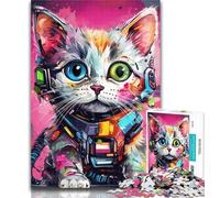 Teenager Jigsaw Mechanical Cat 1000 Piece Jigsaw Puzzles for Teenagers Gifts,for Educational Game Challenge Toy Unique Home Decor And Gifts 50x75cm