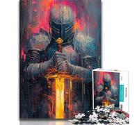 Teenager Jigsaw Medieval Knights 1000 Piece Jigsaw Puzzles for Teenagers Gifts,Toy Intellectual Game Artists Collection, Fine Art 26x38cm