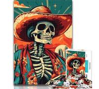 Teenager Jigsaw Mexican Skull 1000 Piece Jigsaw Puzzles for Adults,Artistic Wall Decor & Birthday Gift Idea for Friends, Home Office 26x38cm