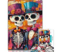 Teenager Jigsaw Mexican Skull 1000 Piece Jigsaw Puzzles for Teenagers Gifts,Toys Educational Games Stress Relieving Enhance Love between Couples 50x75cm