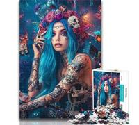 Teenager Jigsaw Mexican Skull Girls Adult Jigsaws 1000 Piece,Learning Educational Toys Family Games Enhance Love between Couples 50x75cm