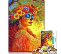Teenager Jigsaw Mexican Style Skull 1000 Piece Jigsaw Puzzles for Teenagers,learning Educational Toys Unique Home Decor And Gifts 26x38cm