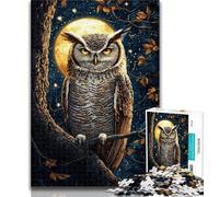 Teenager Jigsaw Midnight Owl Jigsaw Puzzle 1000 Pieces for Teenagers,Toys Educational Games Stress Relieving Great Gifts And Toys 26x38cm