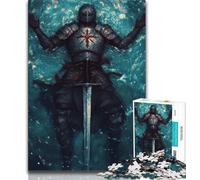 Teenager Jigsaw Mighty Medieval Knight 1000 Piece Jigsaw Puzzle for Adults Teens,is Ideal As A Gift for The Whole Family Suitable for And 14 (50x75cm)