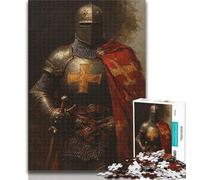 Teenager Jigsaw Mighty Medieval Knight 1000 Piece Jigsaw Puzzles,Decompressing Intellectual Educational Toy Birthday Present, Gifts 50x75cm