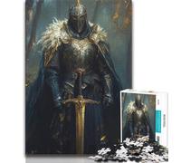 Teenager Jigsaw Mighty Medieval Knight 1000 Piece Jigsaw Puzzles for Adults Gifts,Challenging Game Toys for Is Ideal As A Gift for The Whole Family (50x75cm)