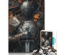 Teenager Jigsaw Mighty Medieval Knight Jigsaw Puzzle 1000 Pieces for Teenagers,Stress Reliever Staycation Kill Time Funny Gift 50x75cm