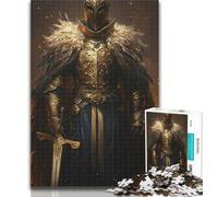 Teenager Jigsaw Mighty Medieval Knight Jigsaws 1000 Pieces for Adults,Educational Games Home Decoration Artists Collection, Fine Art 26x38cm