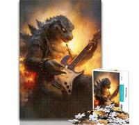 Teenager Jigsaw Monster Playing Guitar 1000 Pieces Jigsaw Puzzle for Adults& Teens,Decompressing Intellectual Educational Toy Birthday Present, Gifts 26x38cm