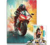 Teenager Jigsaw Motorcycle Jigsaw Puzzle 1000 Pieces for Teenagers,Toys Educational Games Stress Relieving Unique Home Decor And Gifts 26x38cm
