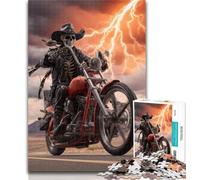 Teenager Jigsaw Motorcycle Skeleton 1000 Pieces Jigsaw Puzzle for Adults& Teens,Decompressing Intellectual Educational Toy Birthday Present, Gifts 26x38cm