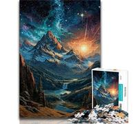 Teenager Jigsaw Mountains Under The Night Sky 1000 Piece Jigsaw Puzzles for Adults & Teens,Learning Educational Toys Family Games Enhance Love between Couples (38x26cm)