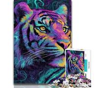 Teenager Jigsaw Mysterious Tiger 1000 Pieces Jigsaw Puzzles For Teens And Adults,Interesting Stress Reduction Parent-child Interaction 50x75cm