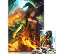 Teenager Jigsaw Mysterious Witch Adult Jigsaws 1000 Piece,Learning Educational Toys Family Games Enhance Love between Couples 26x38cm