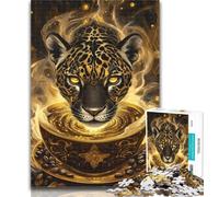 Teenager Jigsaw Mystical Jaguar Spirit Adult Jigsaws 1000 Piece,Learning Educational Toys Family Games Enhance Love between Couples 26x38cm