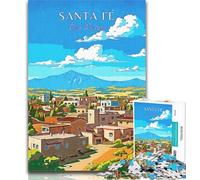 Teenager Jigsaw New Mexico Santa Fe Travel Puzzles for Adults Teens 1000 Pieces,Perfect for Game Nights, Colorful Toy for Home Gift 75x50cm