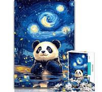 Teenager Jigsaw Night Sky Panda 1000 Piece Jigsaw Puzzle for Adults And Teenagers,Family Game Stress Reliever Difficult Challenge Secret Santa Gifts 26x38cm