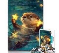 Teenager Jigsaw Otter Baby 1000 Piece Jigsaw Puzzles for Adults & Teens,Learning Educational Toys Family Games Enhance Love between Couples 26x38cm