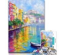 Teenager Jigsaw Painting of Napoli Italy Waterfront 1000 Piece Jigsaw Puzzles for Adults,Wall Decoration Unique Birthday And Xmas Gifts Suitable for And 14 50x75cm