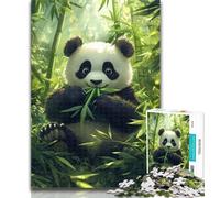 Teenager Jigsaw Panda Eating Bamboo 1000 Piece Jigsaw Puzzles for Adults,Wall Decoration Unique Birthday And Xmas Gifts Suitable for And 14 26x38cm