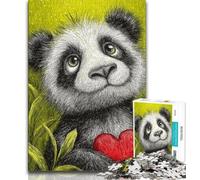Teenager Jigsaw Panda on The Grassland Jigsaw Puzzle 1000 Pieces for Teenagers,Toys Educational Games Stress Relieving Unique Home Decor And Gifts (38x26cm)