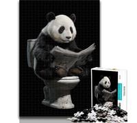 Teenager Jigsaw Panda Sitting on The Toilet 1000 Pieces Jigsaw Puzzle for Adults& Teens,Educational Toys Is Ideal As A Gift for The Whole Family 26x38cm