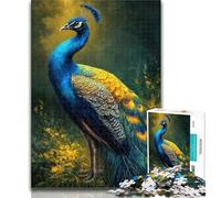Teenager Jigsaw Peacock Art 1000 Piece Jigsaw Puzzles for Adults,Artistic Wall Decor & Birthday Gift Idea for Friends, Home Office 50x75cm