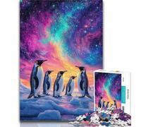 Teenager Jigsaw Penguins Under The Aurora 1000 Pieces Jigsaw Puzzles for Adults And Teens,Toys Educational Games Stress Relieving Great Gifts And Toys 26x38cm