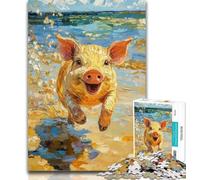 Teenager Jigsaw Pig Baby Oil Painting 1000 Piece Jigsaw Puzzles for Adults,Fun Activity for Home, Rainy Days Toys, Birthday Gifts 26x38cm