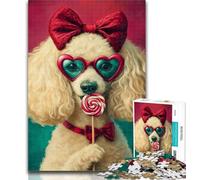 Teenager Jigsaw Poodle 1000 Pieces Jigsaw Puzzles for Adults And Teens,Toys Educational Games Stress Relieving Great Gifts And Toys 26x38cm